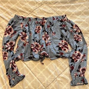 Kendall + Kylie off the should floral top